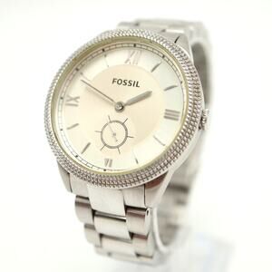 Fossil Sydney Unisex Silver Tone Small Seconds 37mm Watch ES3062 w New Battery